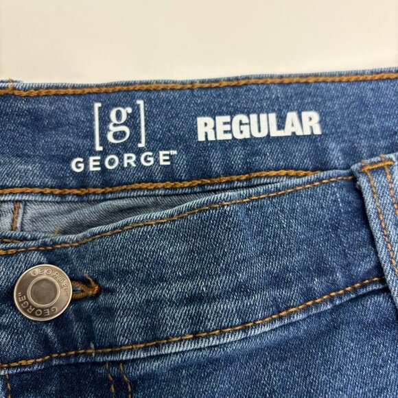 George Regular fit Straight Leg Women's size 38x32 Medium Wash Blue Denim Jeans - Picture 2 of 4